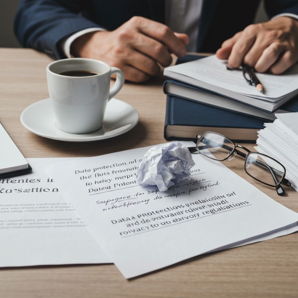 Bureau vol met compliance documenten